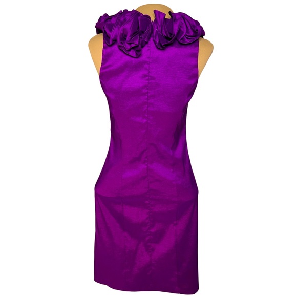 S.L. Fashions Purple Ruffle Collar Cocktail Dress - Picture 6 of 10